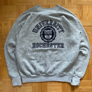 Vintage 70s University of Rochester raglan crew neck sweatshirt Large